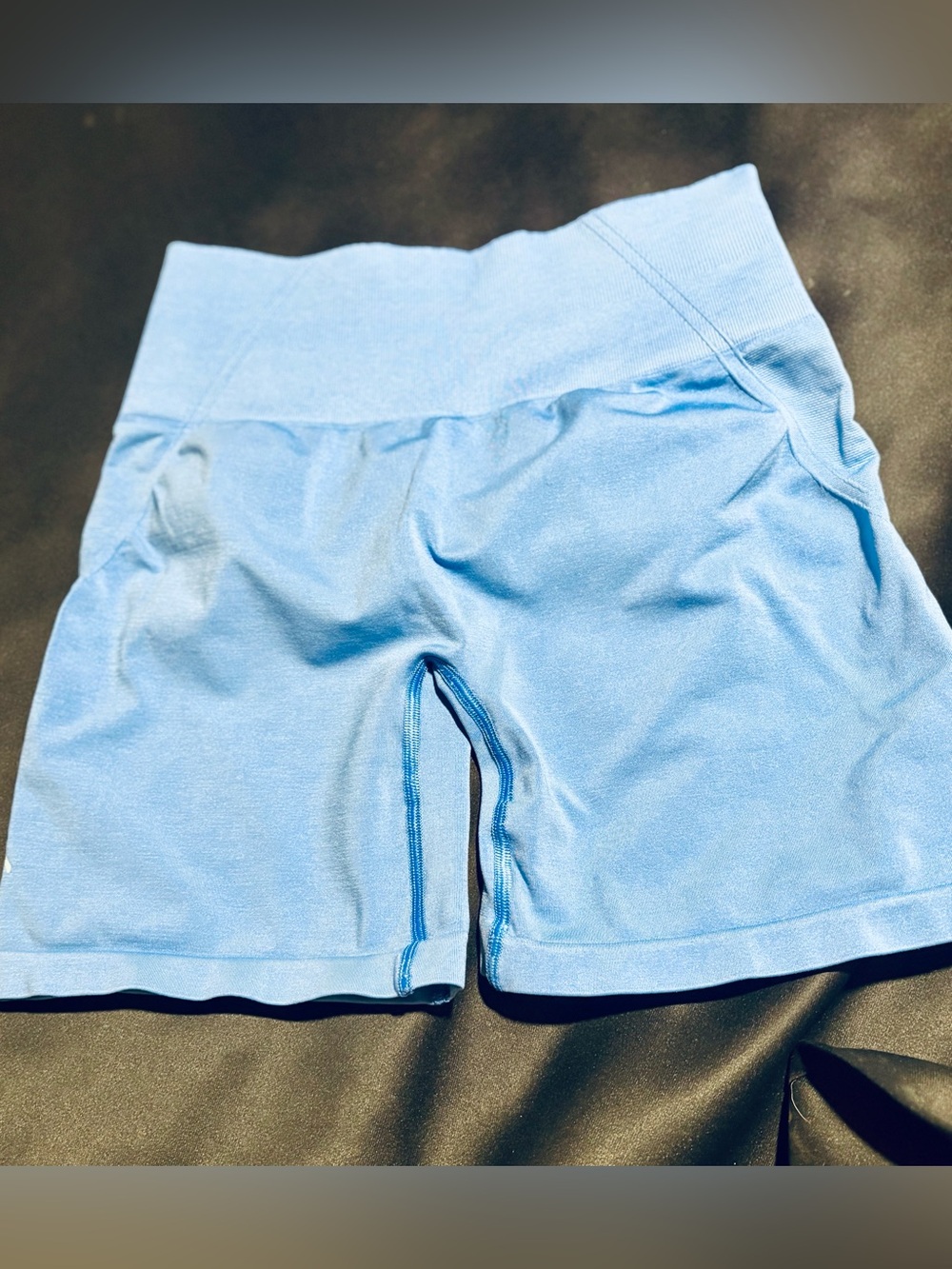 High-Waist Light Blue Women’s Performance Shorts